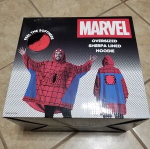 MAD Engine Marvel Spider-Man Oversized Sherpa Lined Plush Hoodie